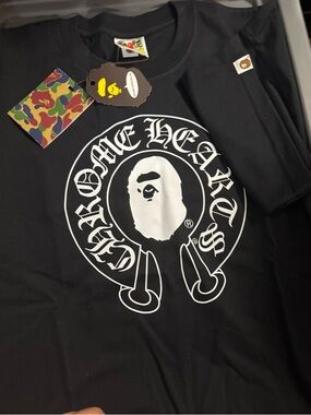Chrome Hearts Black Tee with White Ape Logo